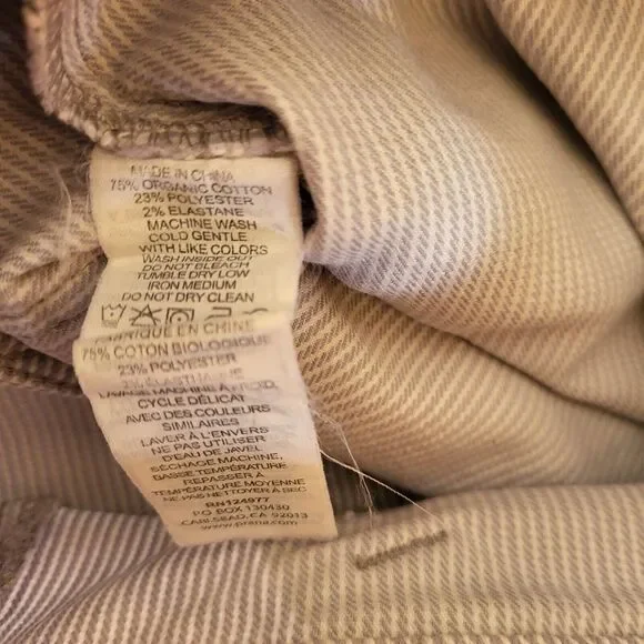 Prana Shorts 6 Womens Grey White Striped Mid Rise Pockets Cotton Blend - Picture 7 of 7